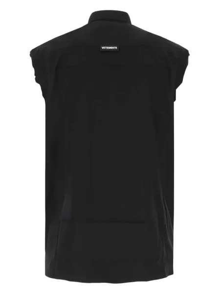 Marškiniai Vetements poplinas juoda