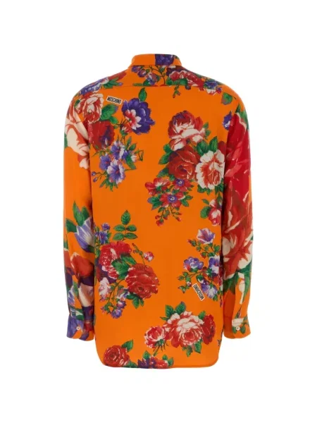 Gėlėtas raštuotas palaidinė Moschino oranžinė