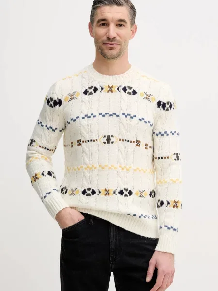 United Colors of Benetton pulover din amestec de lână călduros bej