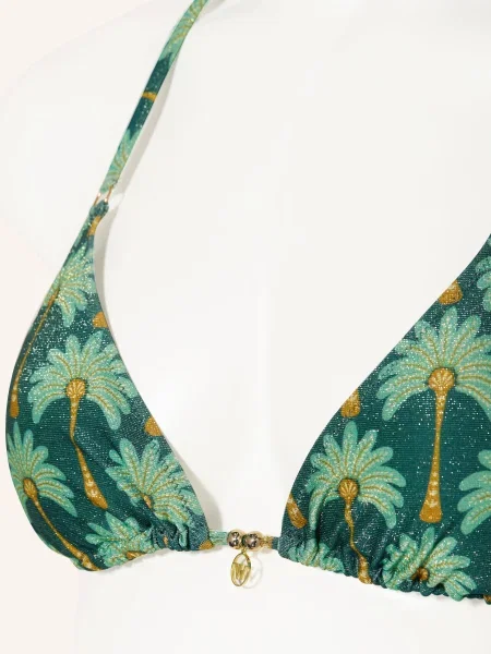 Watercult Trojúhelníkové Bikiny Tropical Muse S Třpytivou Nití zelená / tmavě / mátová žlutá