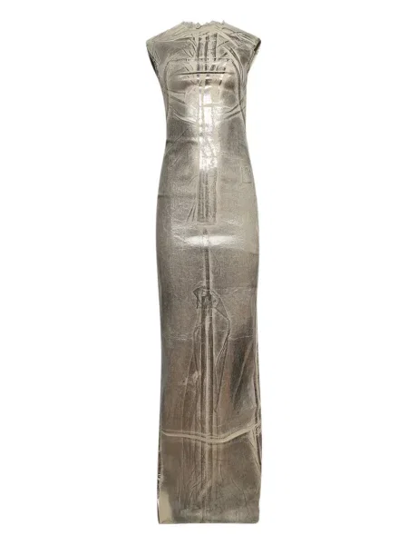 Rochie maxi Rick Owens Drkshdw de costum argintiu