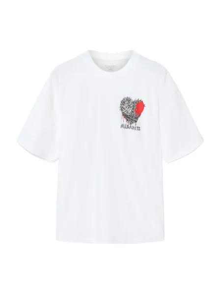 AllSaints Tricou CHASTE gri / roșu / negru alb