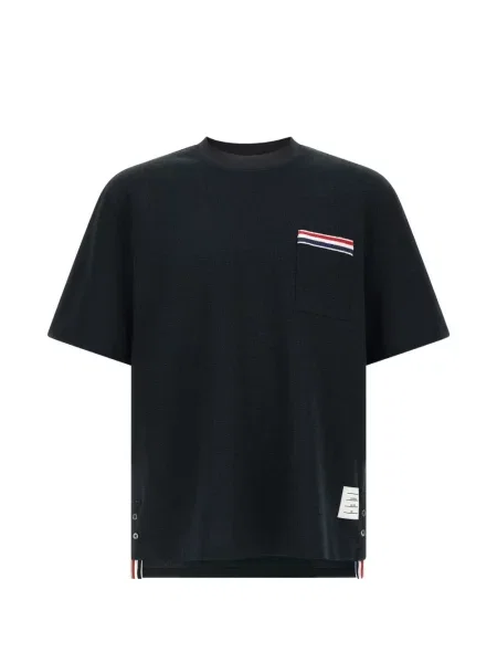 Tricou Thom Browne cu broderie albastru