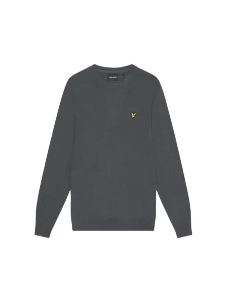 Sweter Lyle & Scott z okrągłym dekoltem szary