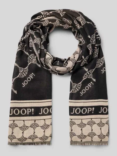 Szal z nadrukiem z logo Joop! czarna