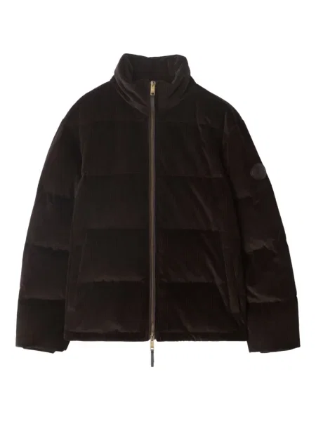 Geacă cu puf Burberry de catifea cord maro