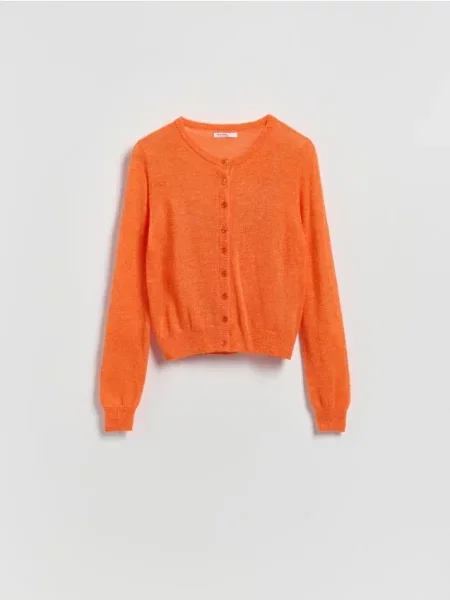 Reserved Кардиган з додаванням вовни альпака помаранчевий