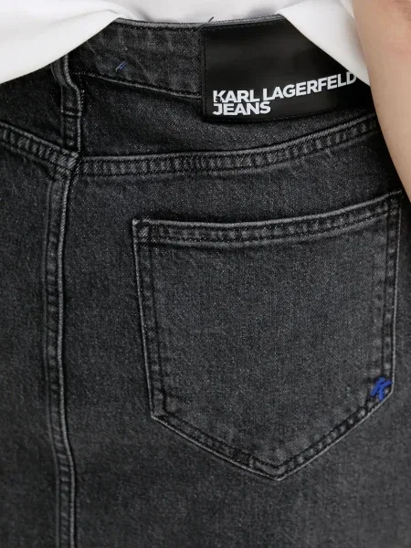 Fustă din denim Karl Lagerfeld Jeans gri