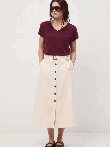 Medicine t-shirt lniany bordowa