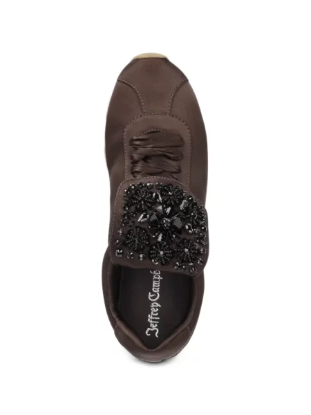 Sneakerși Jeffrey Campbell din satin maro
