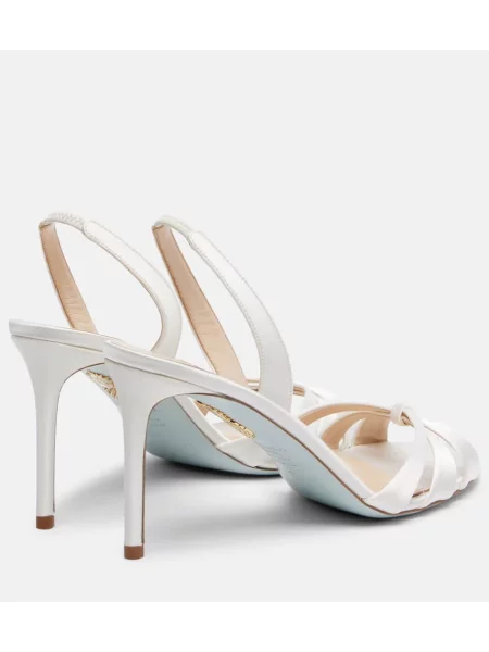 Sandale Aquazzura din satin slingback alb