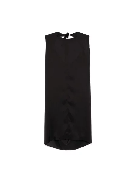 Jedwabna sukienka Mm6 Maison Margiela czarna