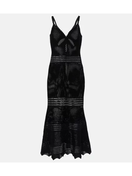 Odgovarati midi haljina Self-portrait iznad koljena crna