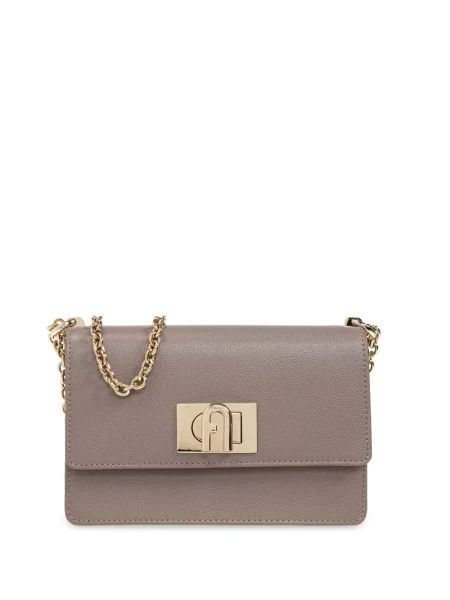 Geanta de piele Furla din piele gri