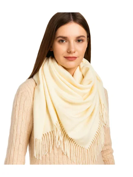 Šal Pri z obrobami rjava