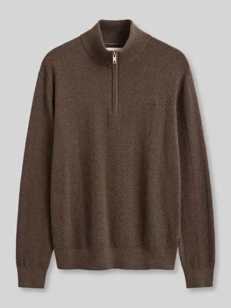Sweter z golfem Gant brązowy