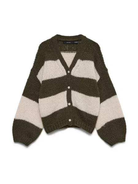 VERO MODA Geacă tricotată VMMaybe oliv / natural alb