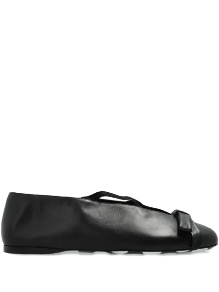 Balerini Moschino cu funde din piele negru