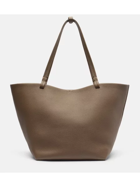 Geantă shopper The Row din piele gri
