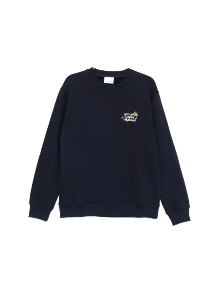 Bluza Drole De Monsieur w kwiatki z logo niebieska