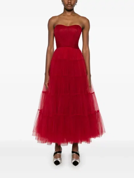 Rochie maxi Ana Radu din tul de costum roșu