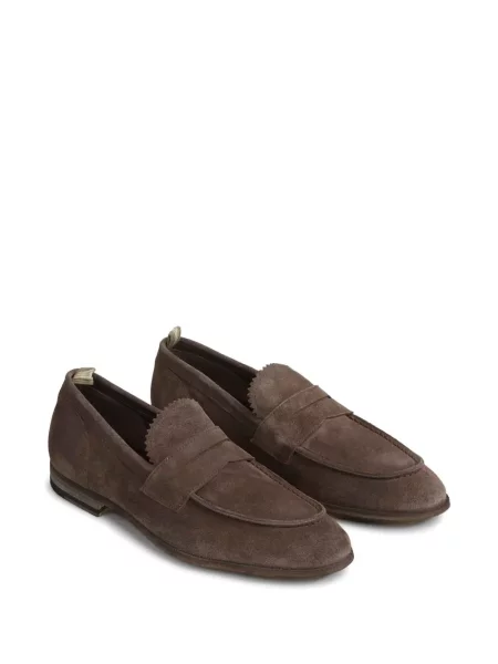 Pantofi loafer Officine Creative cu bretele maro