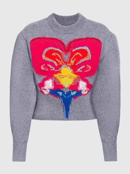Шерстяной свитер Alexander Mcqueen серый