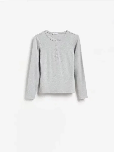 Reserved Top cu adaos de deschis gri