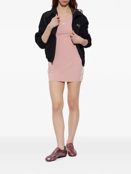 Μικρός φλοράλ φόρεμα Adidas με κέντημα γκρι