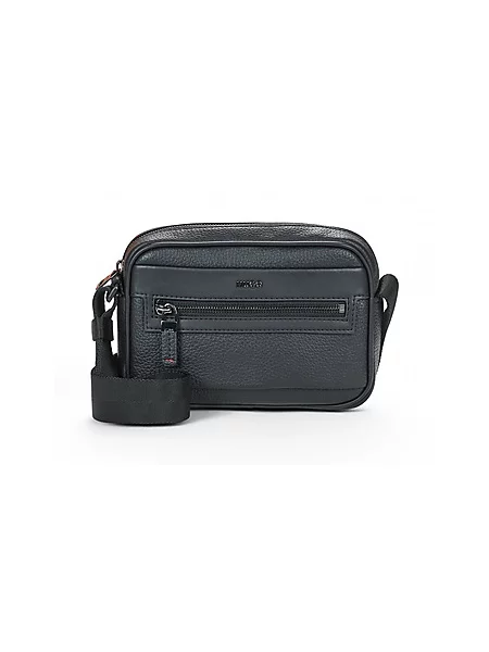 Crossbody torba Hugo iz umetnega usnja črna
