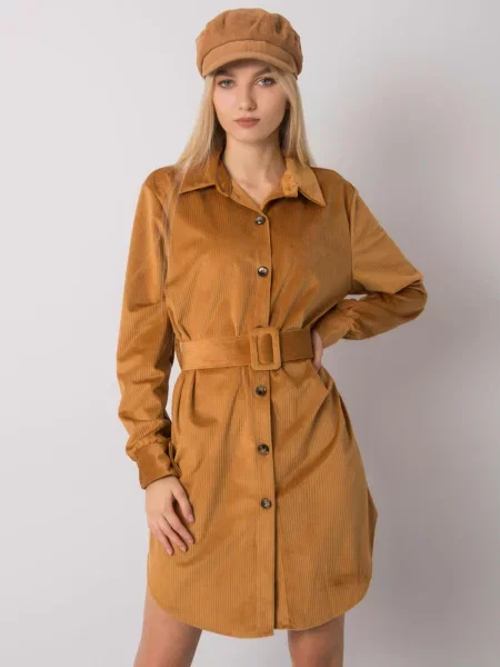 Oblekové šaty Fashionhunters hnedá