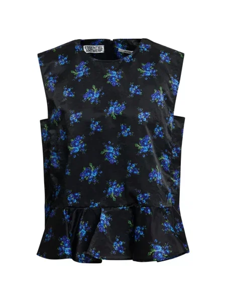 Top Essentiel Antwerp cu model floral cu imagine negru
