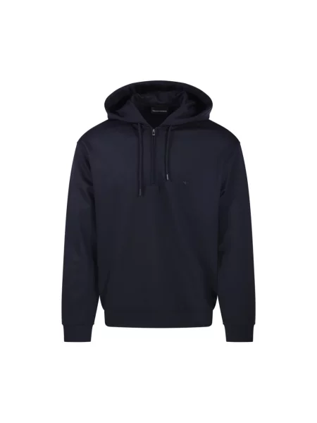 Bluza z kapturem Emporio Armani wełniana z kapturem czarna