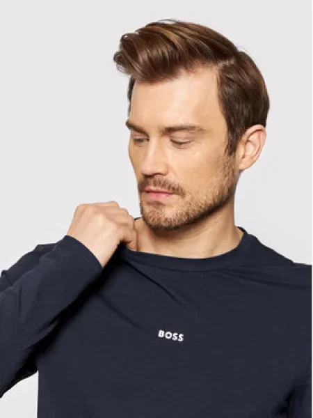 Tričko s dlhými rukávmi Boss modrá