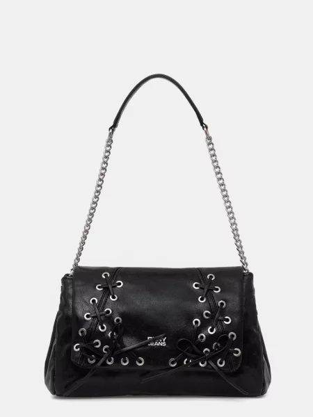 DKNY geantă pentru femei cu imitație de piele negru