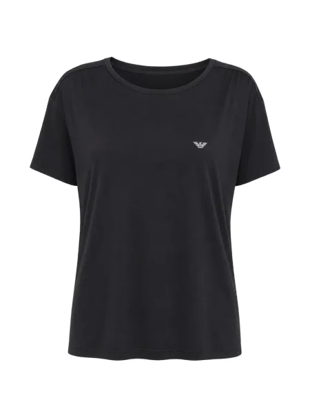 Tricou Armani Exchange cu decolteu rotund cu autograf negru