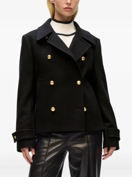 Palton Karl Lagerfeld cu două rânduri de nasturi negru