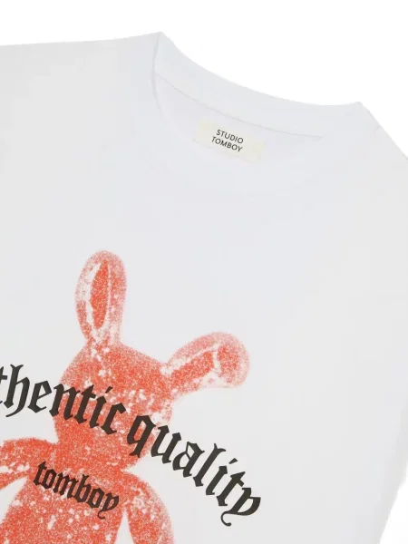 Tricou Tomboy cu imagine alb