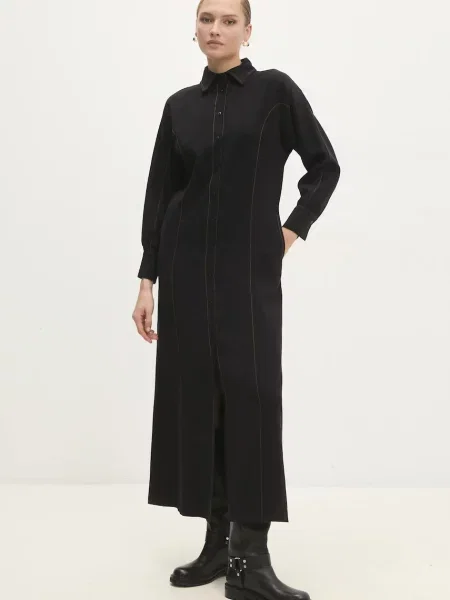 Answear Lab rochie maxi oversize negru