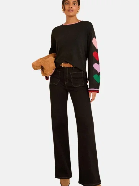 Love & roses Pulover verde / mov prună / rosé / roșu negru