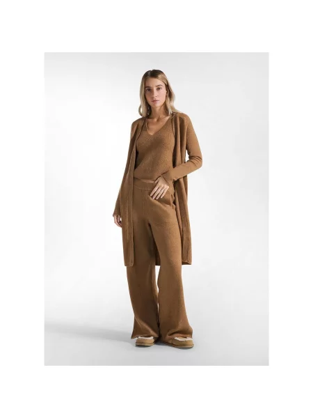 Pantaloni Deha tricotate maro