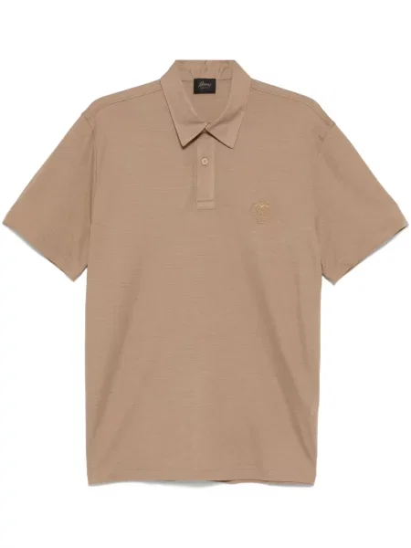 Polo Brioni cu broderie maro