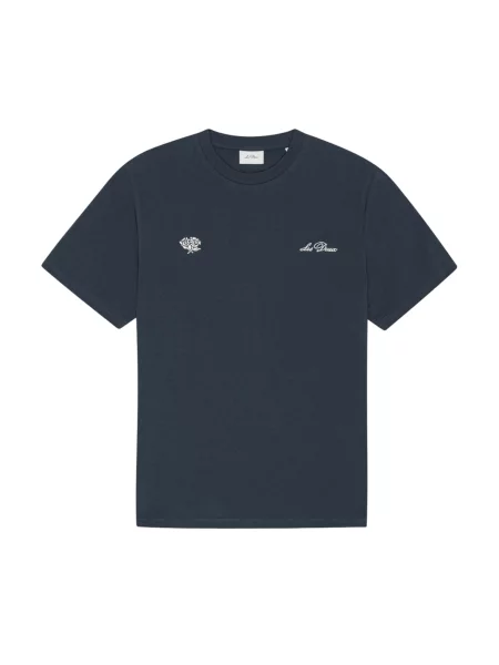 Les Deux Tricou albastru noapte alb