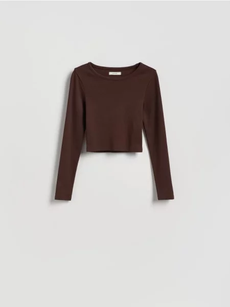 Reserved Krótki longsleeve brązowy