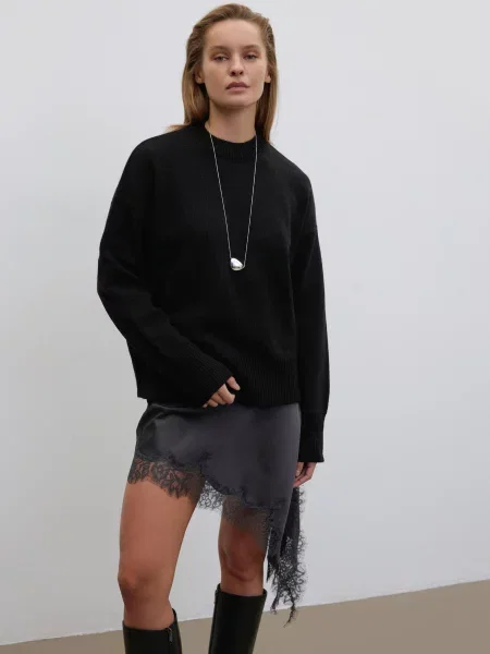 Джемпер Estro вовна/мохер чорний