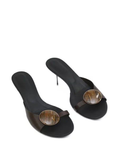 Papuci tip mules Christopher Esber din piele maro