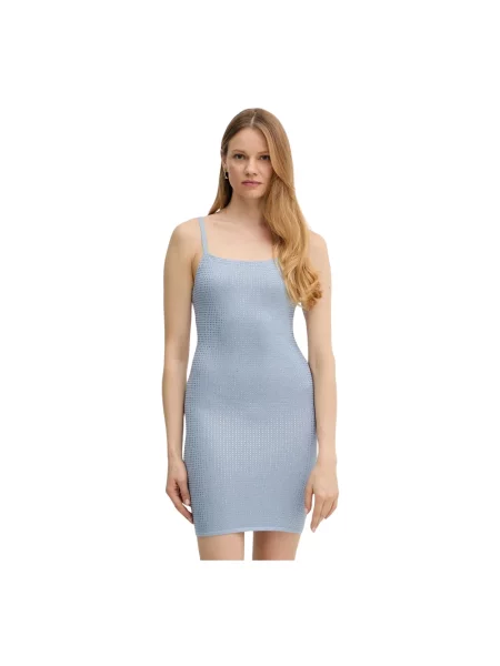 Guess sukienka KHLOE mini dopasowana niebieski