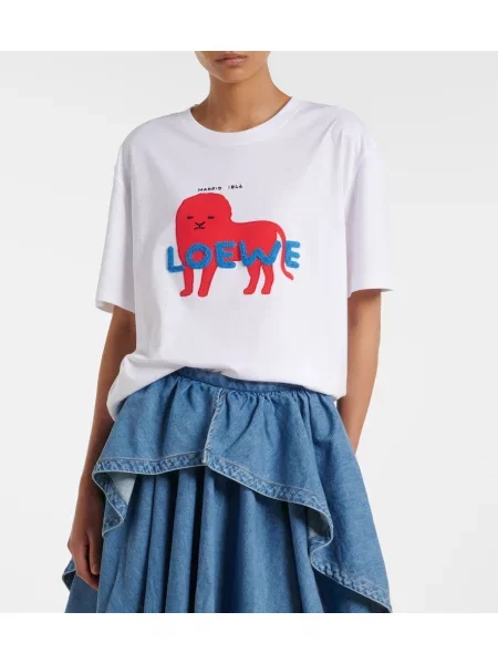 Tricou Loewe din jerseu cu autograf alb