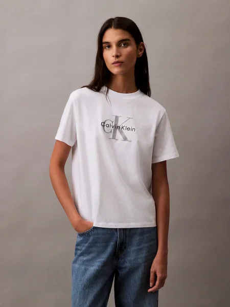 Calvin Klein Jeans Tricou gri alb
