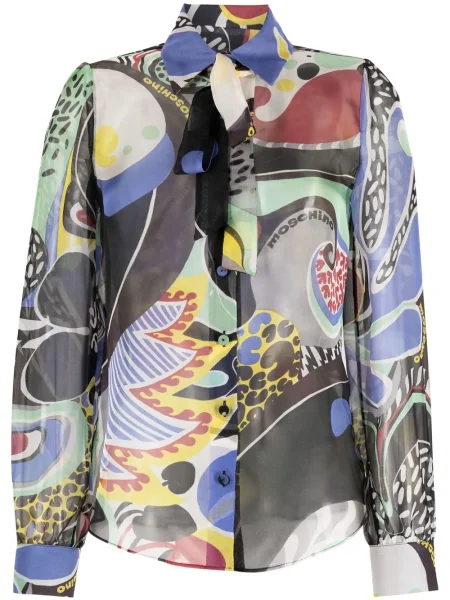 Bluză Moschino cu imprimeu abstract negru